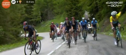 L'attacco di Richie Porte sulla salita di La Plagne.