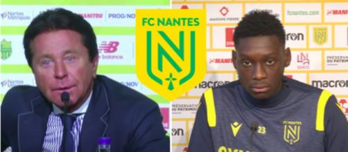 Waldemar Kita détruit son joueur - Photo captures d'écran vidéos Youtube et logo FC Nantes Wikipedia