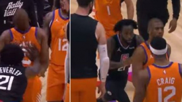 Lors de la rencontre NBA entre les Los Angeles Clippers et les Phoenix Suns, Patrick Beverley a complètement craqué - Source : capture Youtube)