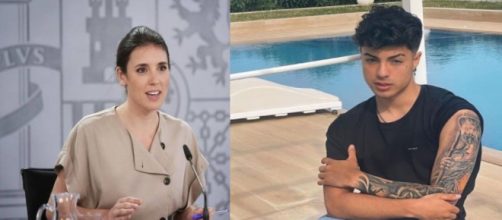 Irene Montero pondrá en conocimiento de la Fiscalía las polémicas palabras del tiktoker Naim Darrechi. (Instagram @i_montero_ y @naimdarrechi)