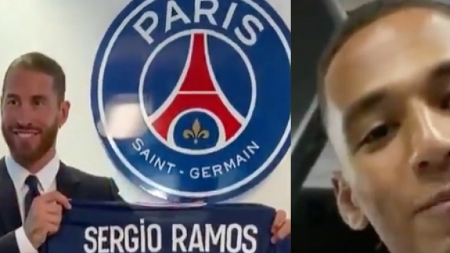 Thilo Kehrer a accepté de donner son numéro à Ramos. (Twitter El Chiringuit, PSG.fr)