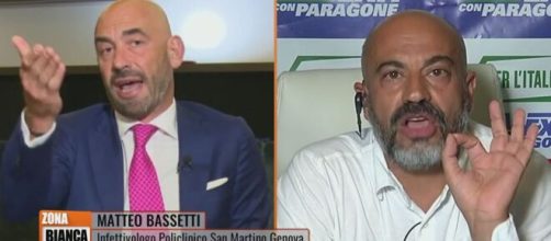 Vaccini e Green Pass, duro scontro tra Matteo Bassetti e Gianluigi Paragone a Zona Bianca.