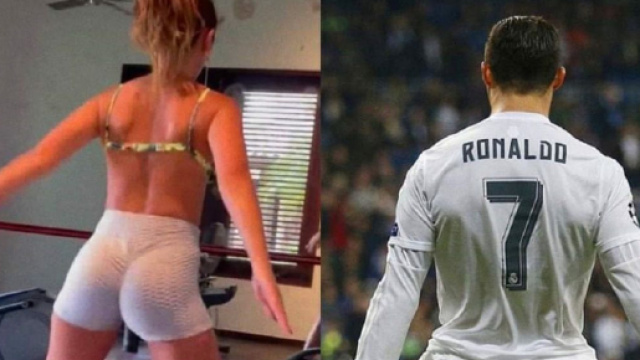Le geste 'à la Cristiano Ronaldo' de la femme de Messi - Source : captures d'écran Youtube, Instagram