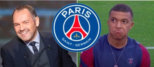 Stéphane Guy se moque du PSG pour Mbappé - Photo capture d'écran vidéo Youtube et logo PSG PNG