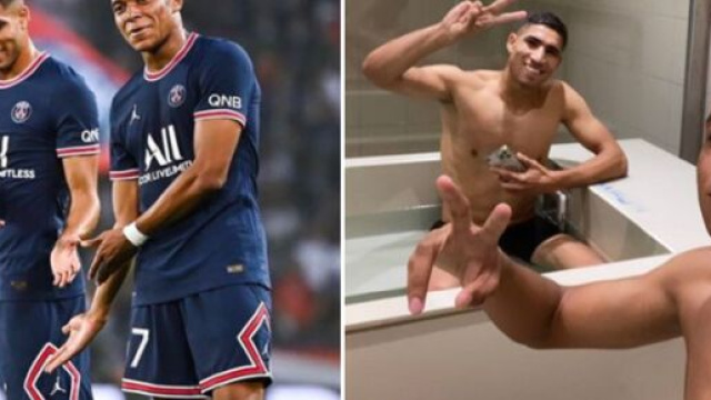 La connexion Hakimi-Mbappé fait rêver les fans du PSG (montage photo et capture Youtube)