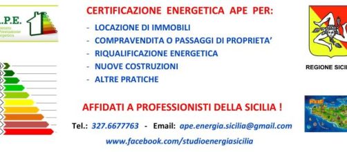 Certificazione Energetica APE Sicilia - Le nuove procedure per l'invio dell'Attestato energetico degli edifici