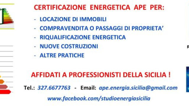 Certificazione Energetica APE Sicilia - Le nuove procedure per l'invio dell'Attestato energetico degli edifici