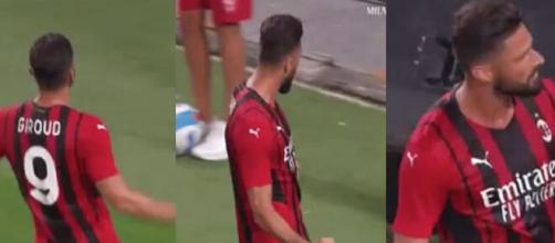 Le doublé d'Olivier Giroud avec l'AC Milan (capture Milan TV)
