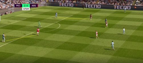 Le pressing inexistant d'Arsenal contre Manchester City (Source : capture Youtube)