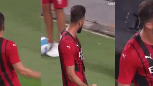 Le doublé d'Olivier Giroud avec l'AC Milan (capture Milan TV)