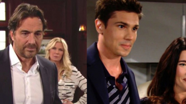Beautiful, spoiler al 15 agosto: Ridge sbattuto fuori di casa, Steffy e Finn complici.