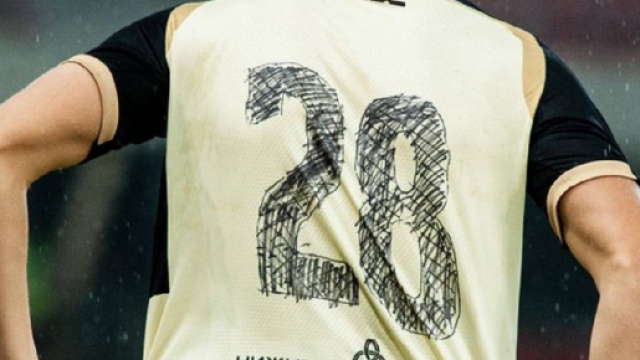 Les joueurs du Rubin Kazan ont dû écrire au feutre leur numéro - Source : club du Rubin Kazan, Twitter