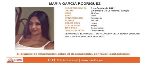 María García Rodríguez la menor desaparecida que la policía busca sin parar ( CNDE )