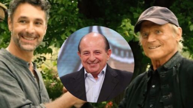 Don Matteo 13, retroscena cast: Giancarlo Magalli sul set al fianco di Terence Hill e Bova.