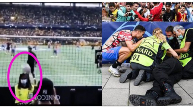 Cristiano Ronaldo met KO une steward