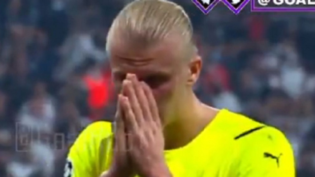 L'énorme raté d'Erling Haaland contre Besiktas (capture YouTube)