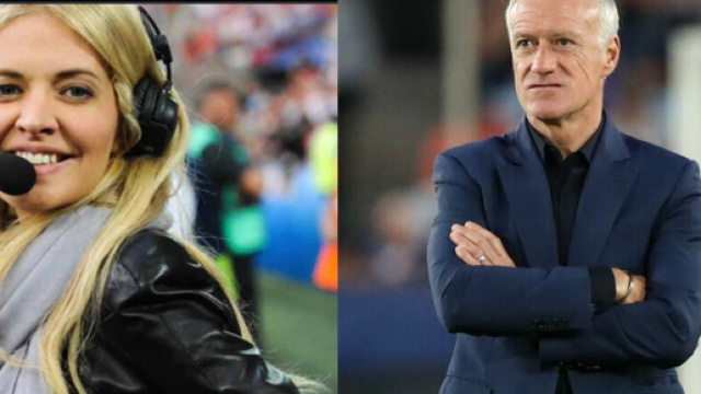 Didier Deschamps était avec Carine Galli en interview. (Crédit Twitter)