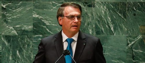 Bolsonaro durante pronunciamento na abertura da 76ª sessão da Assembleia Geral da ONU (Alan Santos/PR)