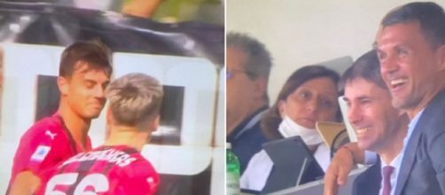 Comme son père et son grand-père, Daniel Maldini est devenu buteur avec Milan (capture YouTube et montage photo)