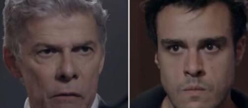 Cláudio e Enrico em 'Império' (Fotomontagem/Reprodução/TV Globo)