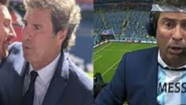 Le pétage de plombs d'Omar da Fonseca sur le but de Leo Messi (capture YouTube et montage photo)