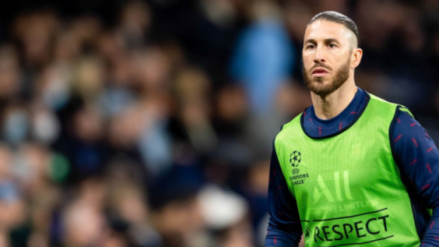PSG : Sergio Ramos sur le banc lors du match face à Lyon - Source : capture d'écran, Twitter