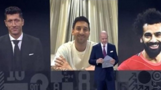 Lionel Messi dans la cérémonie FIFA The Best - Source : capture d'écran de Twitter