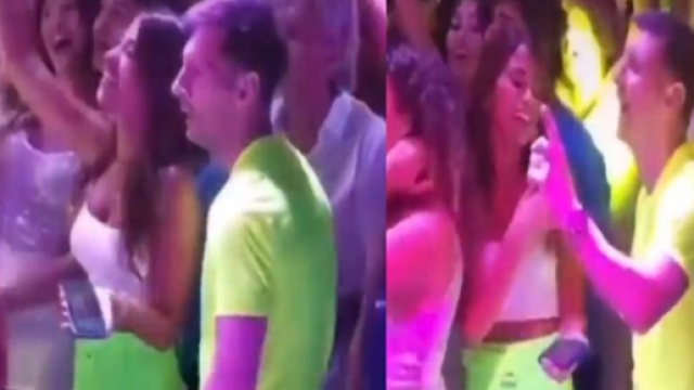 Lionel Messi chante avec son &eacute;pouse lors d'une soir&eacute;e, les internautes r&eacute;agissent (Vid&eacute;o) - Source : capture, Twitter