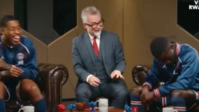 Presnel Kimpembe et Idrissa Gueye lors d'un jeu sur PSG TV - Source : Youtube @PSG