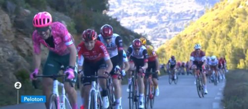 Alberto Bettiol all'attacco al Gp la Marseillaise, corsa d'apertura del ciclismo in Francia