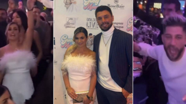 Carla et Kevin Guedj fêtent leur mariage tout le week-end à Courchevel entourés de leurs proches et de leurs amis - Source : montage, Instagram