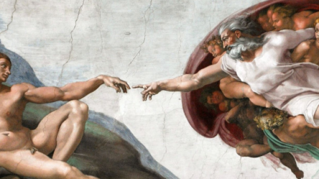 Musei Vaticani e Sistina, particolare della volta "La creazione dell'uomo".