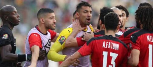 Les Egyptiens et les Marocains n'ont pu tenir leurs nerfs jusqu'à la fin de la rencontre - Source : Onze Mondial