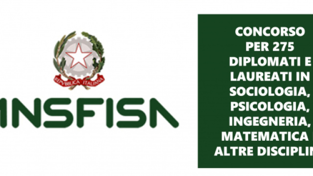 ANSFISA: concorso per 275 diplomati e laureati