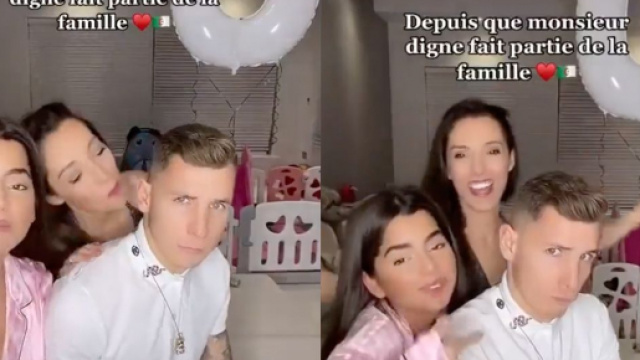 Lucas Digne et sa femme dans une vidéo TikTok - Source : TikTok