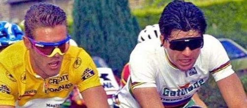 Mario Cipollini insieme a Gianni Bugno.