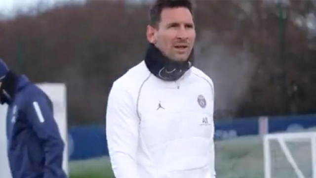 Leo Messi de retour à l'entraînement avec le PSG. (crédit PSG TV)