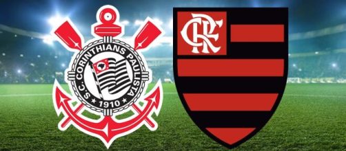 Onde assistir Corinthians X Flamengo ao vivo (arte Eduardo Gouvea).