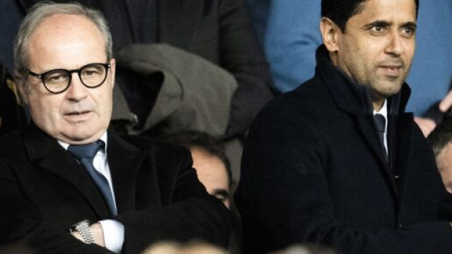 Luis Campos et le président du PSG, Nasser Al-Khelaïfi, visent du lourd au mercato. (crédit Twitter)
