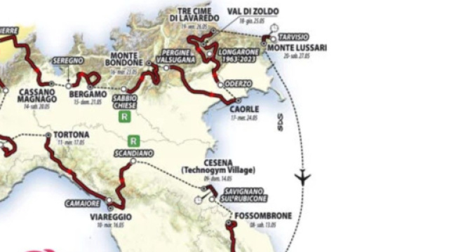 Il percorso del Giro d'Italia 2023