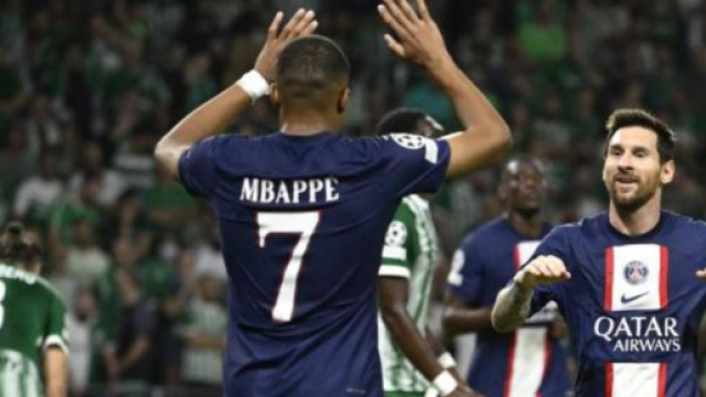 Messi ravi de jouer avec Mbappé au PSG. (crédit Twitter)