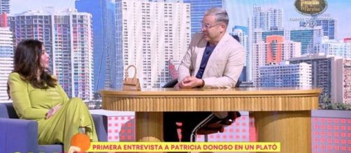 Patricia Donoso fue escoltada desde el hotel hasta Telecinco (Captura de pantalla de Telecinco)