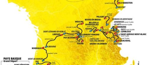 Il percorso del Tour de France 2023.