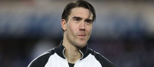 In foto Dusan Vlahovic, attaccante della Juve.