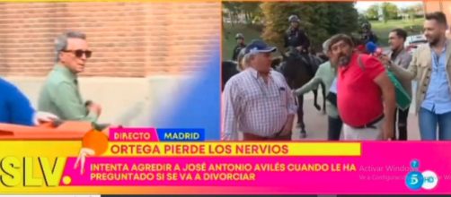 Ortega Cano intentó darles un puñetazo a los reporteros de 'Sálvame' y 'Europa Press' (Captura de pantalla de Telecinco)