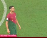 Cristiano Ronaldo agacé de ne pas avoir marqué contre l'Uruguay. (crédit Twitter)