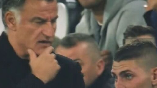 L'échange avec les micros entre Galtier et Verratti en fin de match contre la Juve (capture YouTube)