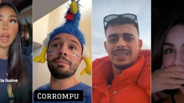 Maeva Ghennam, Sarah Fraisou, Kamila, Kevin Guedj, les candidats de télé-réalité réagissent à la défaite de la France face à l'Argentine.
