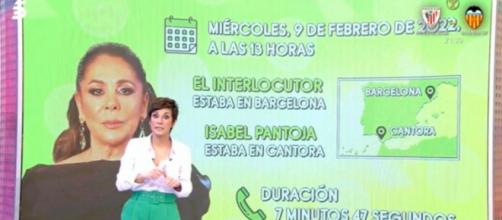 Isabel Pantoja ha conversado durante siete minutos (Captura de pantalla de Telecinco)