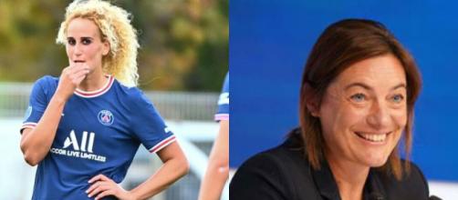 Kheira Hamraoui et Corinne Diacre réunies en équipe de France. (crédit Twitter)